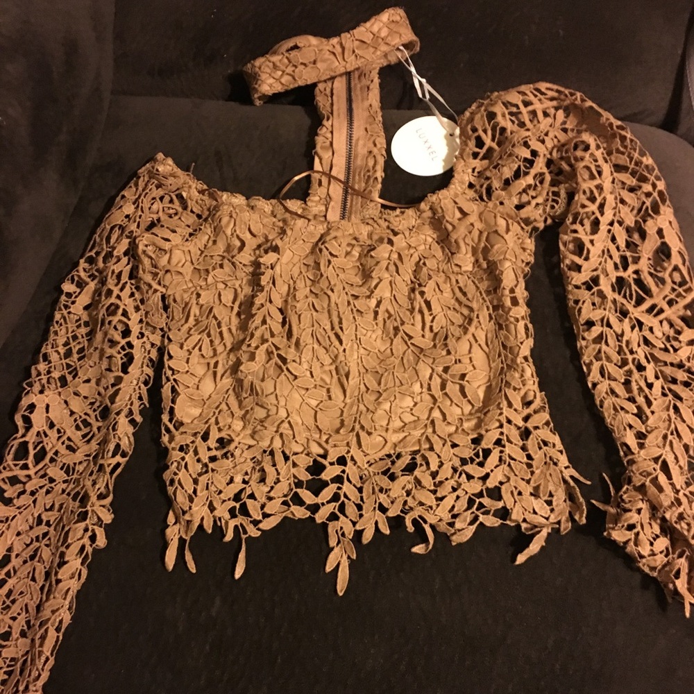 Lace Mocha 2pc Set - Picture 3 of 4